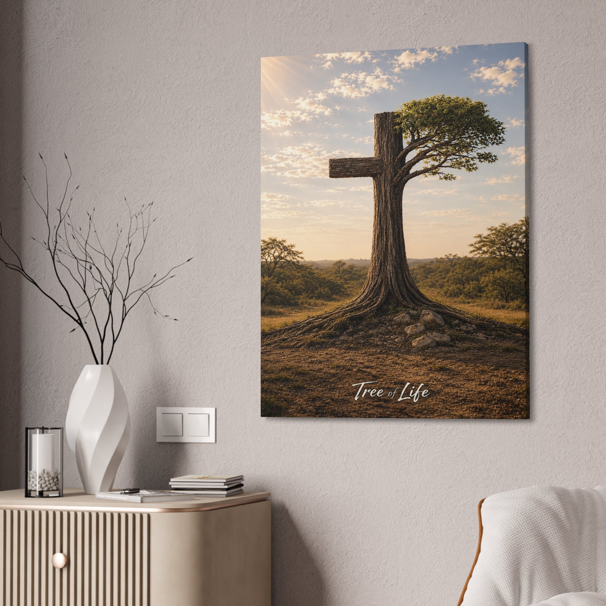 Tree of Life Cross Canvas Print — 30X40 Stretched 1.5"